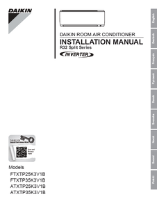 FTXTP25-35K, ATXTP25-35K_3PEN482320-6B_Installation manual_English download